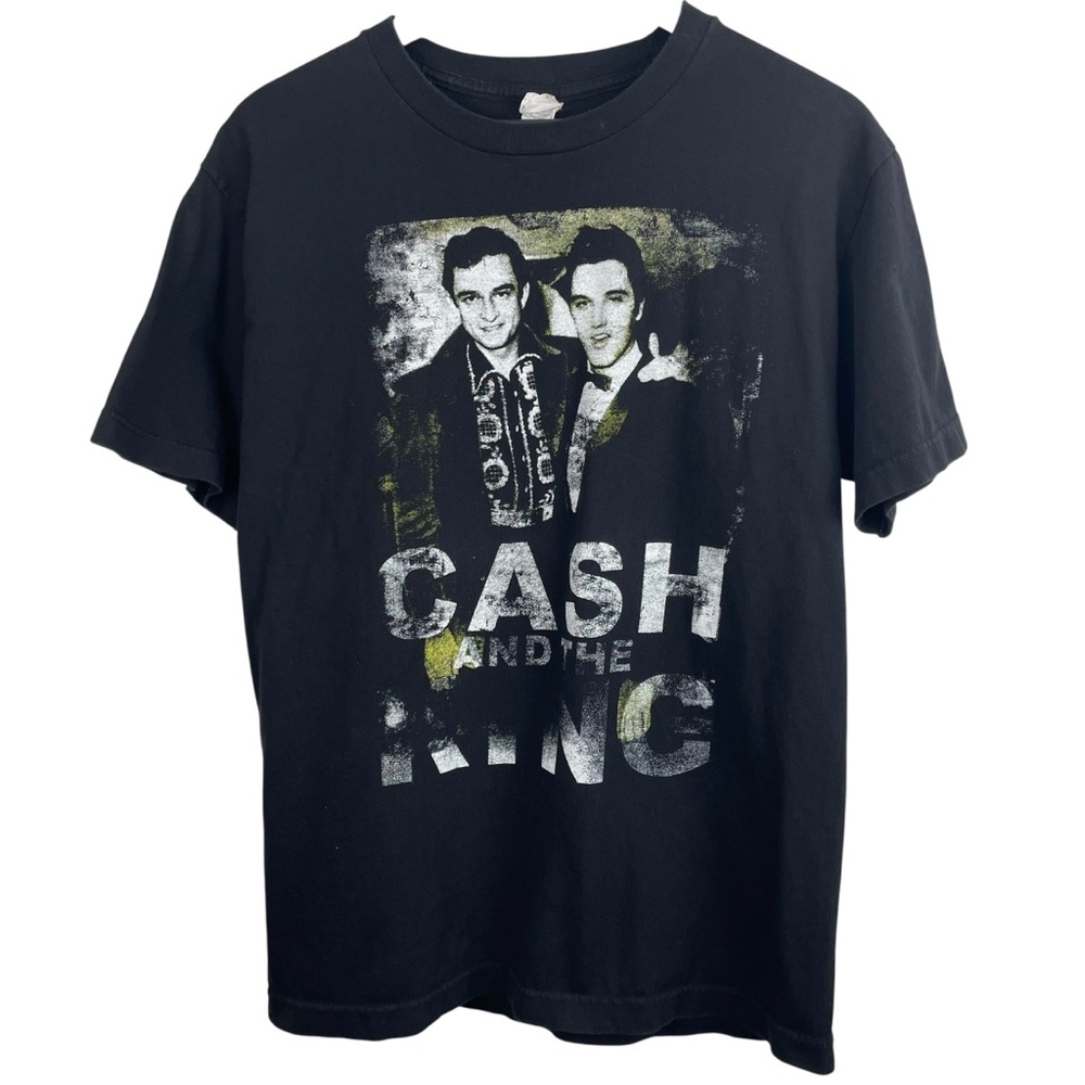 Johnny Cash Elvis Presley | Black Graphic Zion Tee Shirt